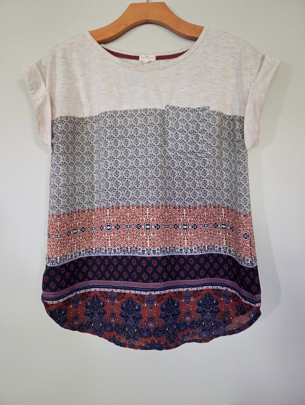 Mason & Belle Mixed Fabric Top Small - Picture 2 of 7